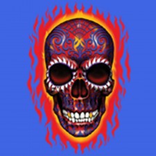 Flaming Candy Skull